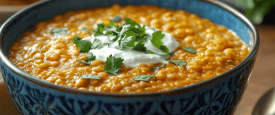 Spicy Red Lentil Dal with Yogurt